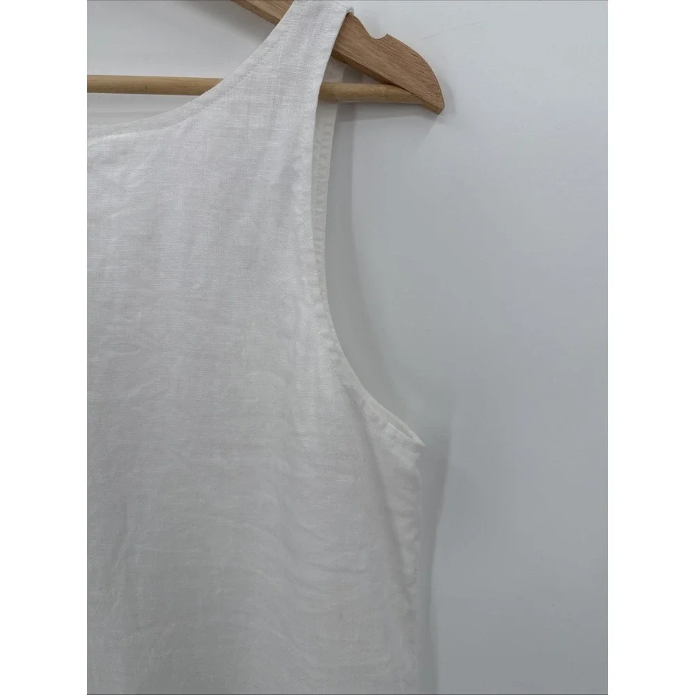 Reformation Womens Jessi White Linen Mini Shift Dress Size 4 Capsule Wardrobe - Picture 4 of 11